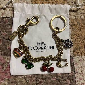 Coach Gold Charm Keychain
